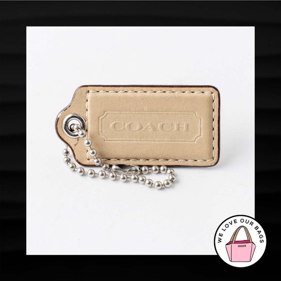 2.5" Large COACH TAN TAUPE PUTTY LEATHER KEY FOB - Picture 1 of 1
